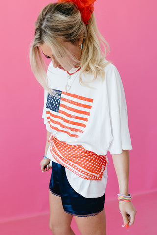 USA Flag Oversized Boyfriend Tee