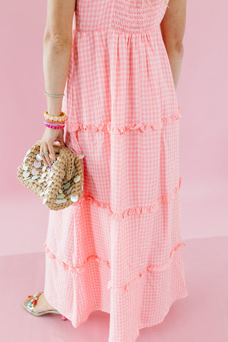 Arabella Plaid Tiered Midi Dress