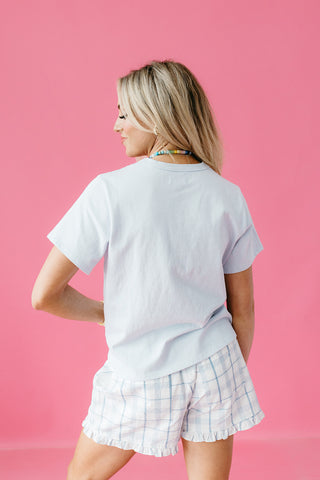 Sarah Basic Tee in Baby Blue