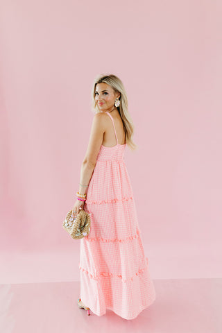 Arabella Plaid Tiered Midi Dress