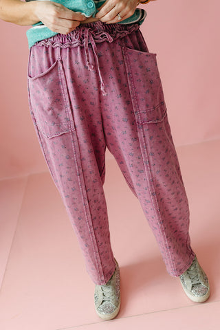 Jane Floral Mineral Wash Barrel Lounge Pants