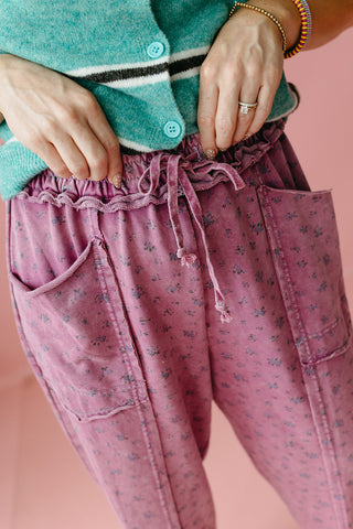 Jane Floral Mineral Wash Barrel Lounge Pants