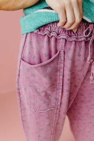 Jane Floral Mineral Wash Barrel Lounge Pants