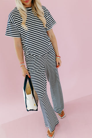Marco Stripe Lounge Pants in Navy