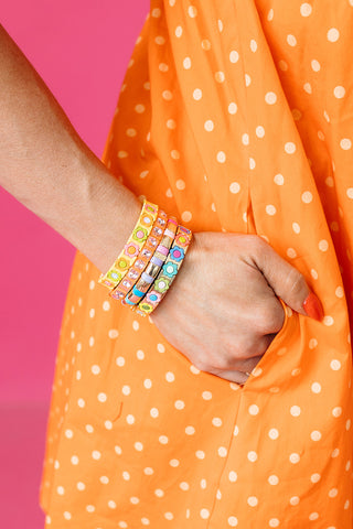 Reese Polka Dot Mini Dress in Orange