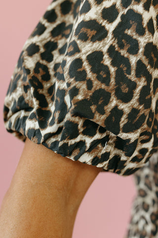 Fallon Leopard Peter Pan Collar Blouse