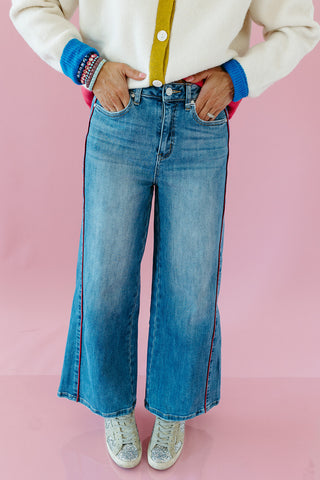 Linzi Side Piping Crop Jeans