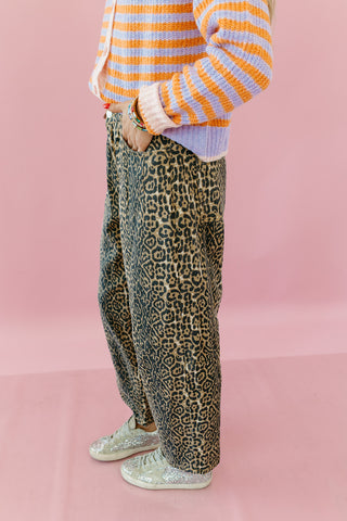 Levi Leopard Barrel Pants