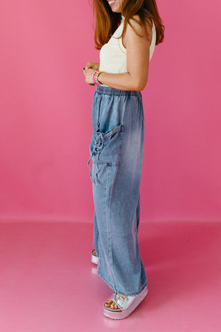 Tanner Washed Denim Elastic Pants - RESTOCK
