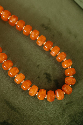Chunky Beaded Necklace in Orange