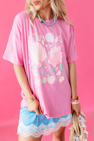 Katrina Sea Shell Oversized Graphic Tee