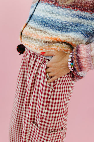 Carson Plaid Pants in Cherry/Cream