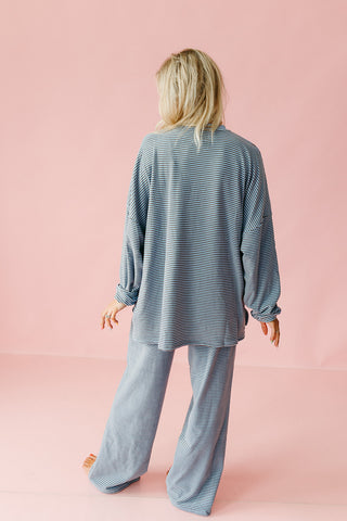 Nyah Striped Lounge Pants in Blue/Coco