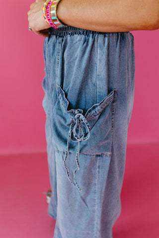 Tanner Washed Denim Elastic Pants - RESTOCK