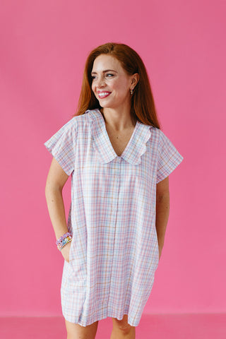 Liora Plaid Collared Mini Dress