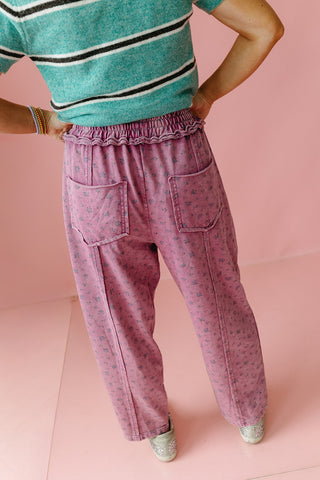 Jane Floral Mineral Wash Barrel Lounge Pants