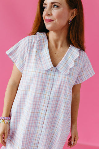 Liora Plaid Collared Mini Dress