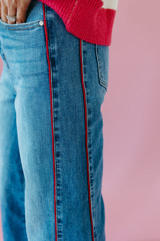 Linzi Side Piping Crop Jeans