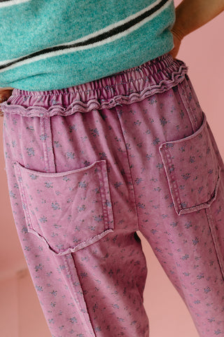 Jane Floral Mineral Wash Barrel Lounge Pants