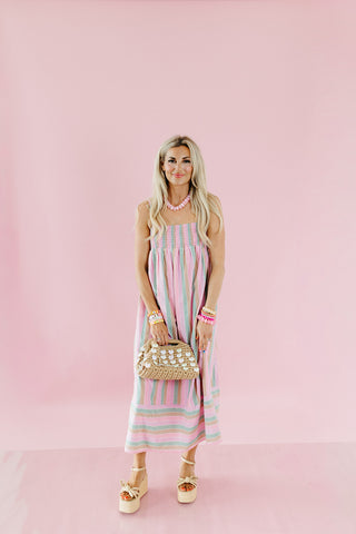 Nicole Stripe Midi Dress