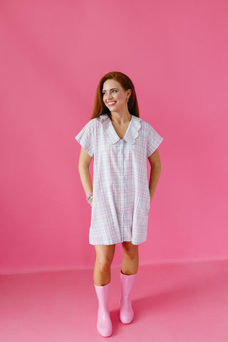Liora Plaid Collared Mini Dress