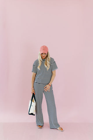 Marco Stripe Lounge Pants in Navy