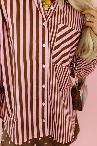 Anna Lee Stripe Button Down Top