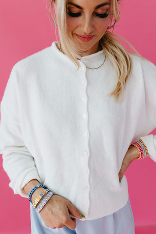 Piper Cardigan in Snow - RESTOCK