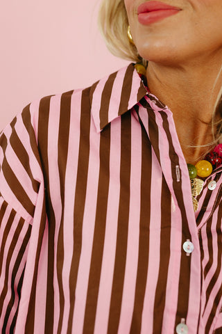 Anna Lee Stripe Button Down Top