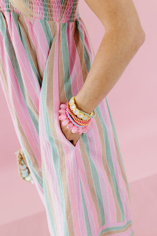 Nicole Stripe Midi Dress
