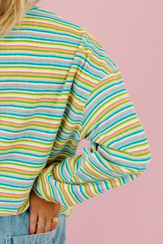 Sammie Multi Colored Pullover in Teal/Lime