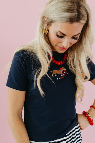USA Embroidered Pup Tee