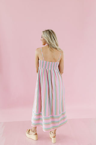 Nicole Stripe Midi Dress
