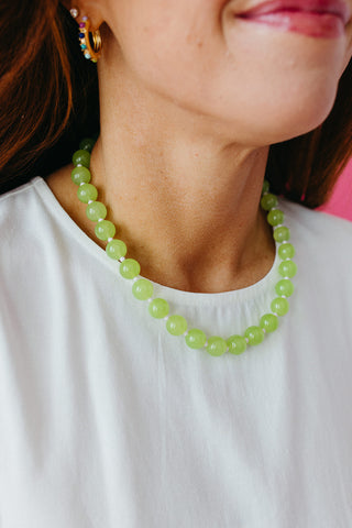 Love Big Green Necklace