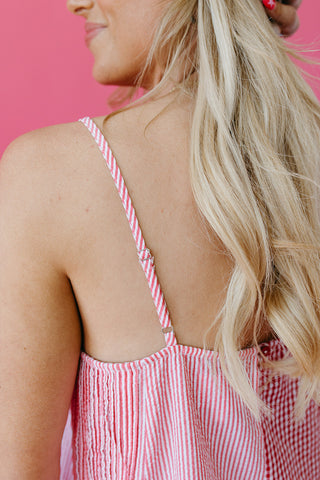 Maura Gingham Mini Dress in Red