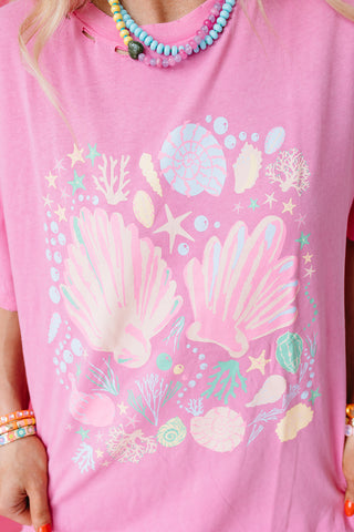 Katrina Sea Shell Oversized Graphic Tee