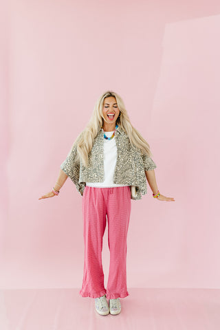 Kit Denim Cape Jacket in Leopard
