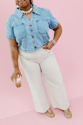 Kinsley Denim Button Up Top
