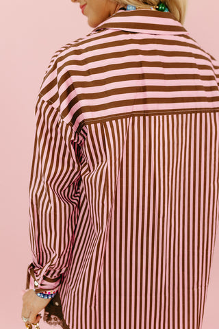 Anna Lee Stripe Button Down Top