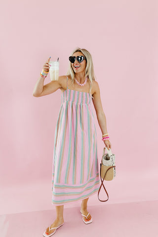 Nicole Stripe Midi Dress
