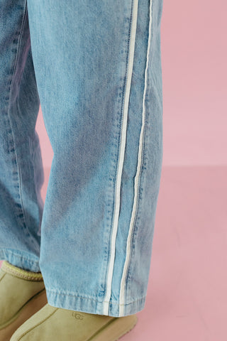 Mikayla Side Stripe Wide Leg Denim