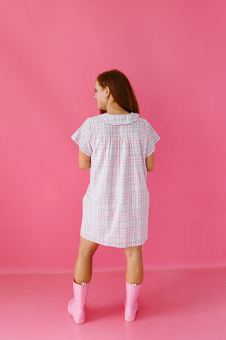 Liora Plaid Collared Mini Dress