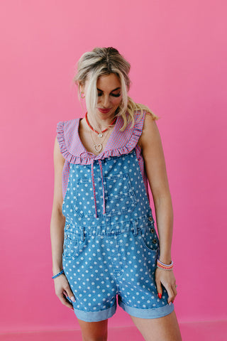 Americus Gingham Collar Top