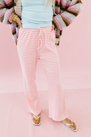 Nora Stripe Knit Pants in Ballet/Pink