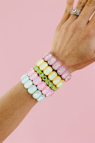 Candy Gem Oval Bracelet in Light Pink