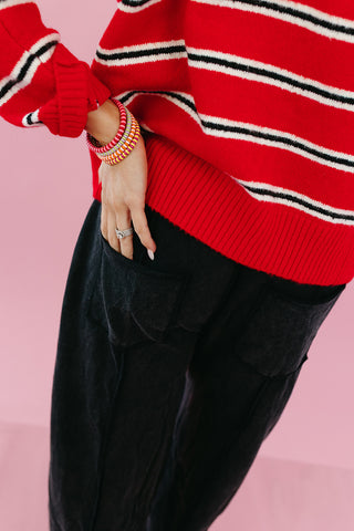 Lou Mineral Wash Barrel Pants in Black