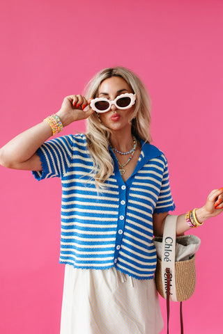 Coast Button Up Sweater Top
