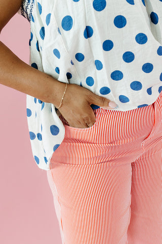 Manon Stripe Pants in Red/White