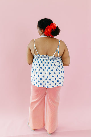 Cammie Polka Dot Smocked Top