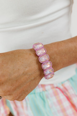 Candy Gem Oval Bracelet in Violet